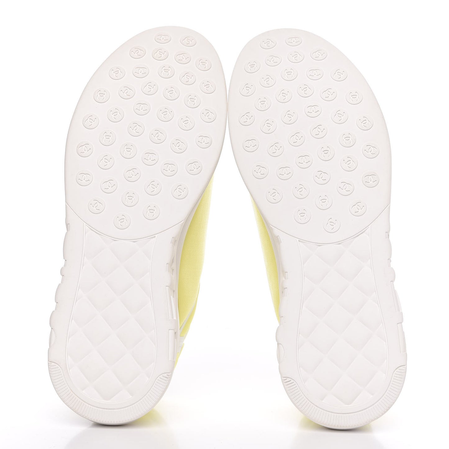 Calfskin Mesh Lycra Logo Sneakers 41 Yellow