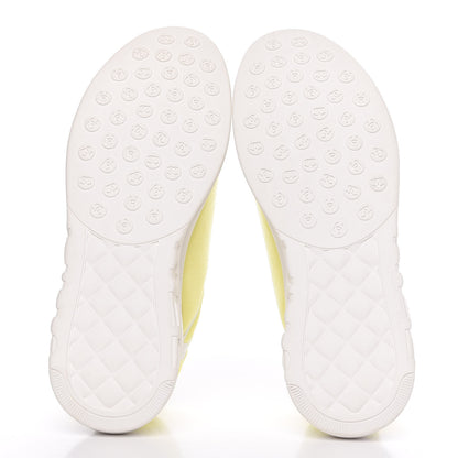 Chanel Calfskin Mesh Lycra Logo Sneakers 41 Yellow 5 of 8
