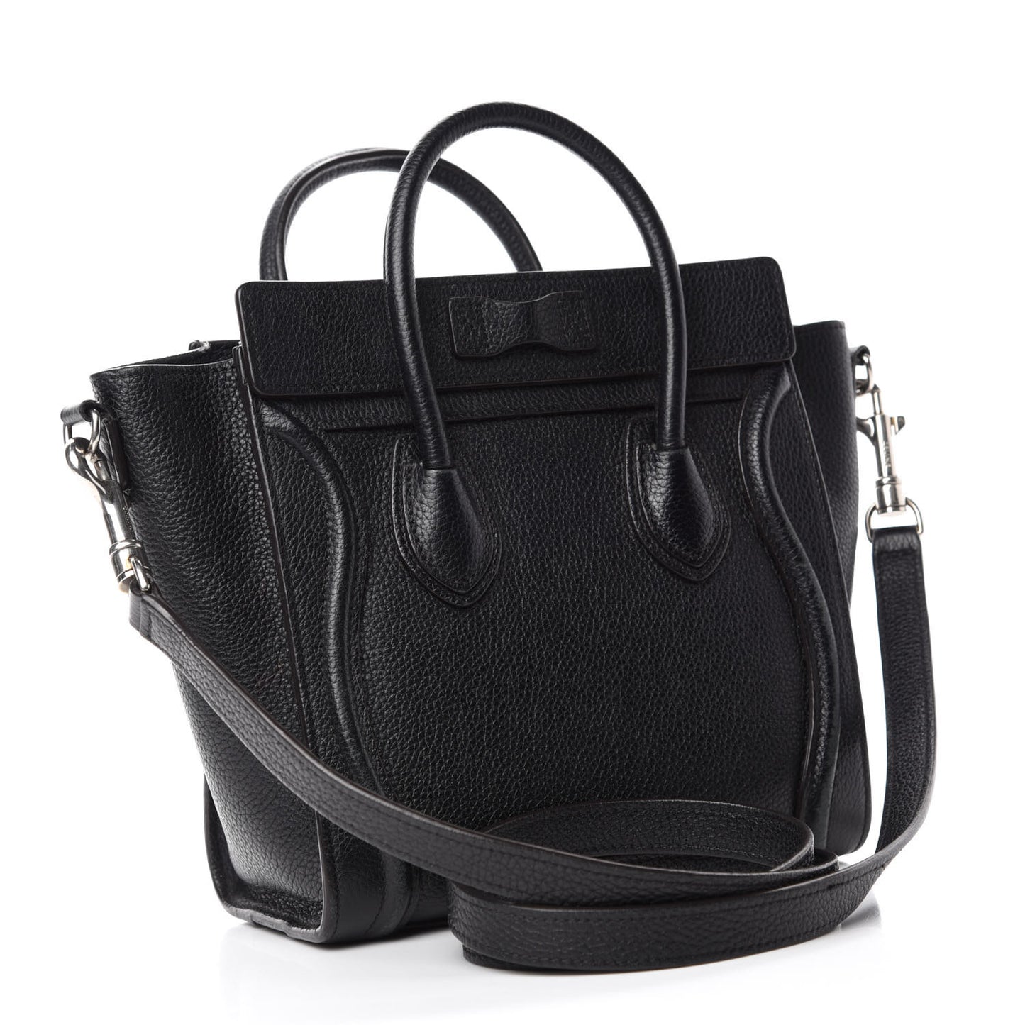 Drummed Calfskin Nano Luggage Black