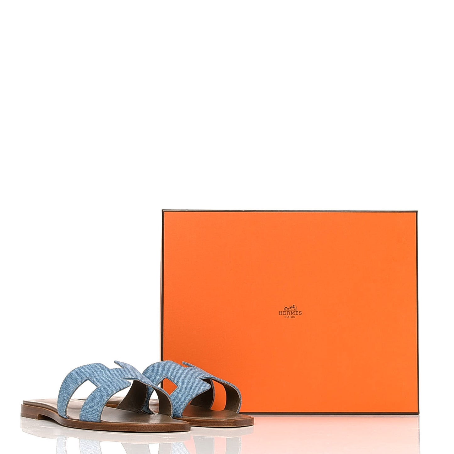 Denim Canvas Oran Sandals 39 Bleu Clair