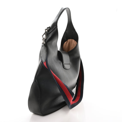 Gucci Calfskin Web Tiger Embroidered Large Dionysus Hobo Black 3 of 11