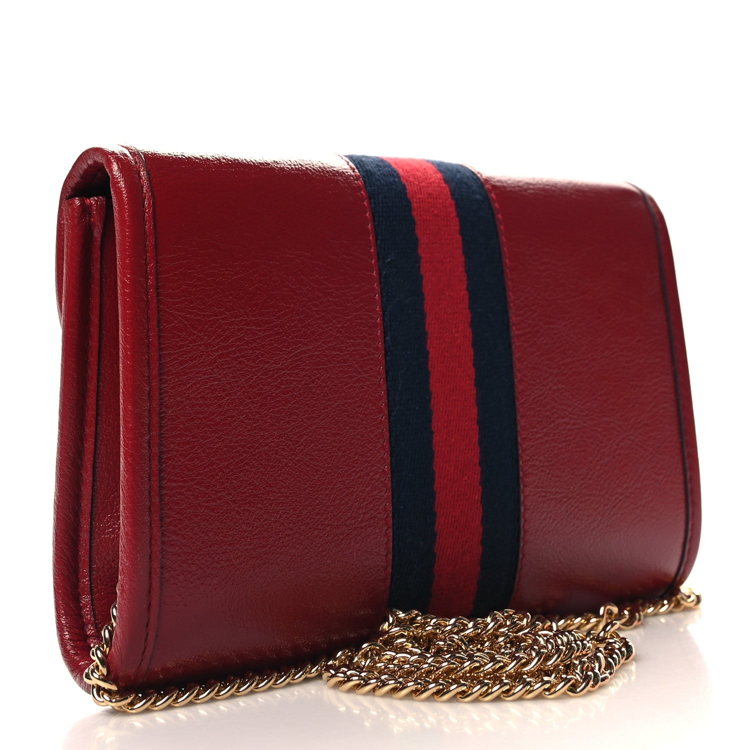 Gucci Textured Calfskin Web Mini Rajah Slim Flap Shoulder Bag Romantic Cherry 3 of 11