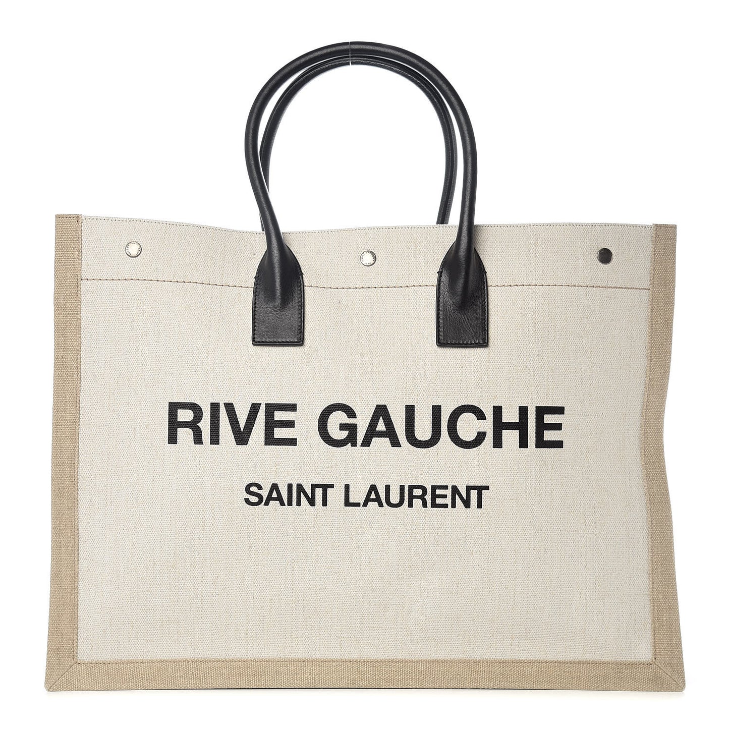 Linen Calfskin Rive Gauche Tote Optic White