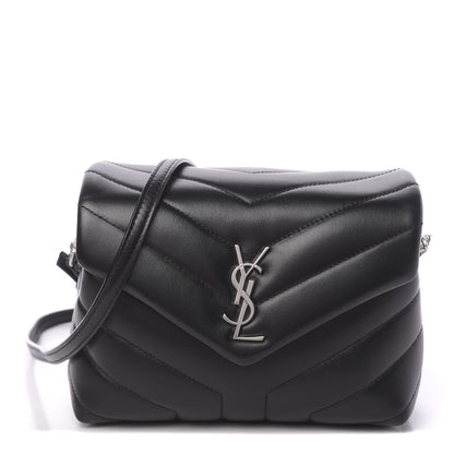 Saint Laurent Calfskin Y Quilted Monogram Toy Loulou Crossbody Bag Black 1 of 10