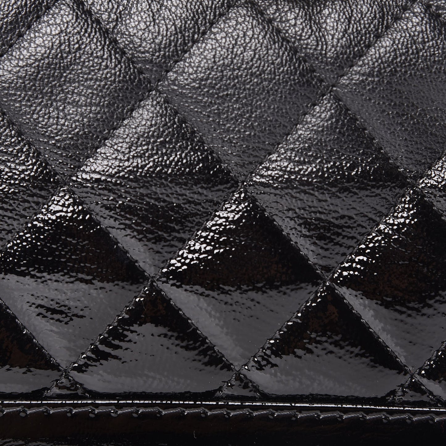 Patent Goatskin Quilted Small Gabrielle Hobo Black