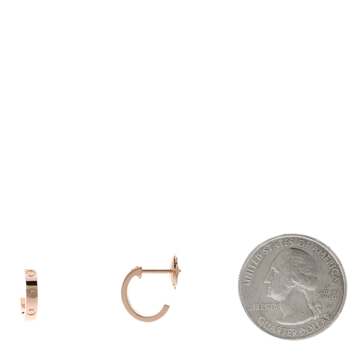 18K Pink Gold Small LOVE Hoop Earrings