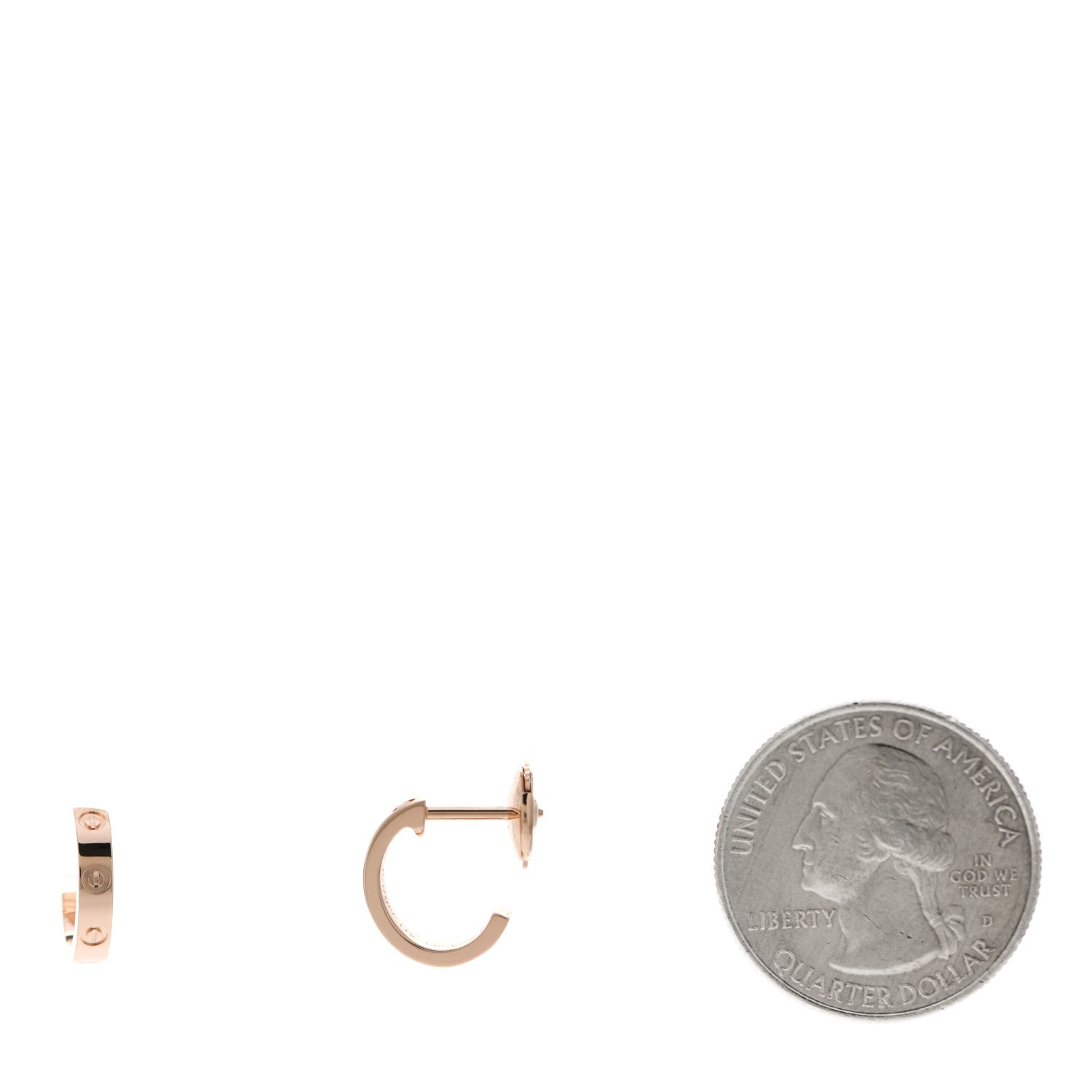 Cartier 18K Pink Gold Small LOVE Hoop Earrings 2 of 6