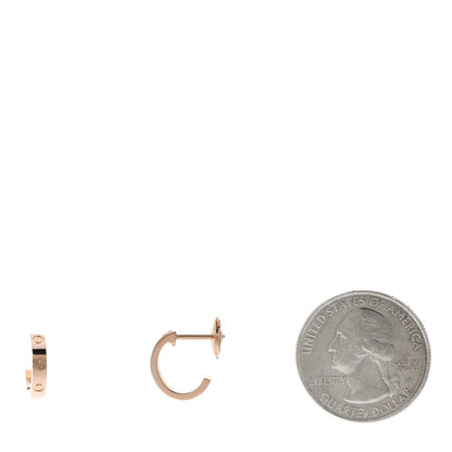 Cartier 18K Pink Gold Small LOVE Hoop Earrings 2 of 6