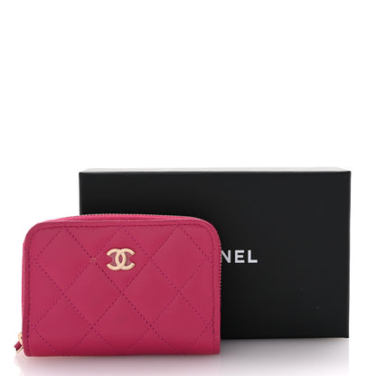 Chanel Caviar Quilted Zip Coin Purse Fuchsia 8 of 8