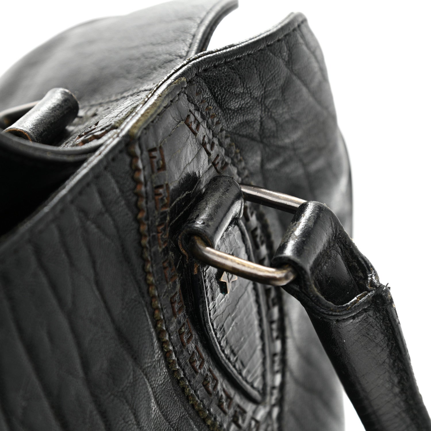 Fendi Distressed Lambskin Large Bag De Jour Tote Black 18 of 24