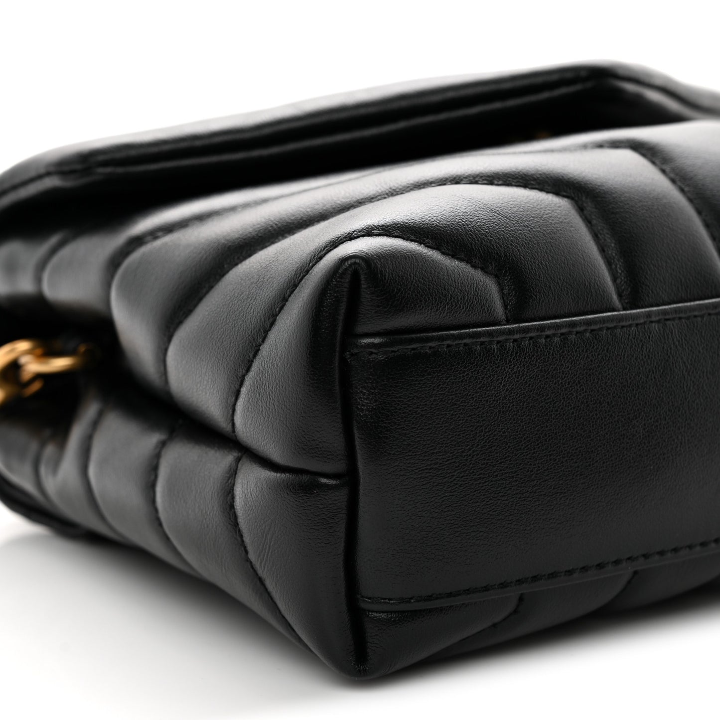 Calfskin Y Quilted Monogram Toy Loulou Crossbody Bag Black