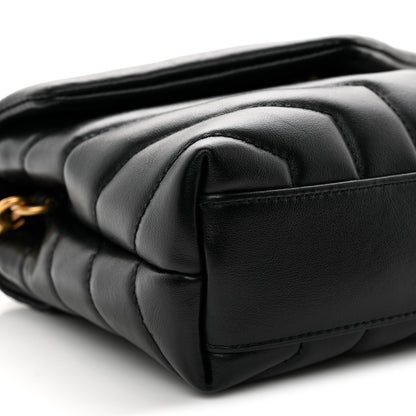 Saint Laurent Calfskin Y Quilted Monogram Toy Loulou Crossbody Bag Black 8 of 12