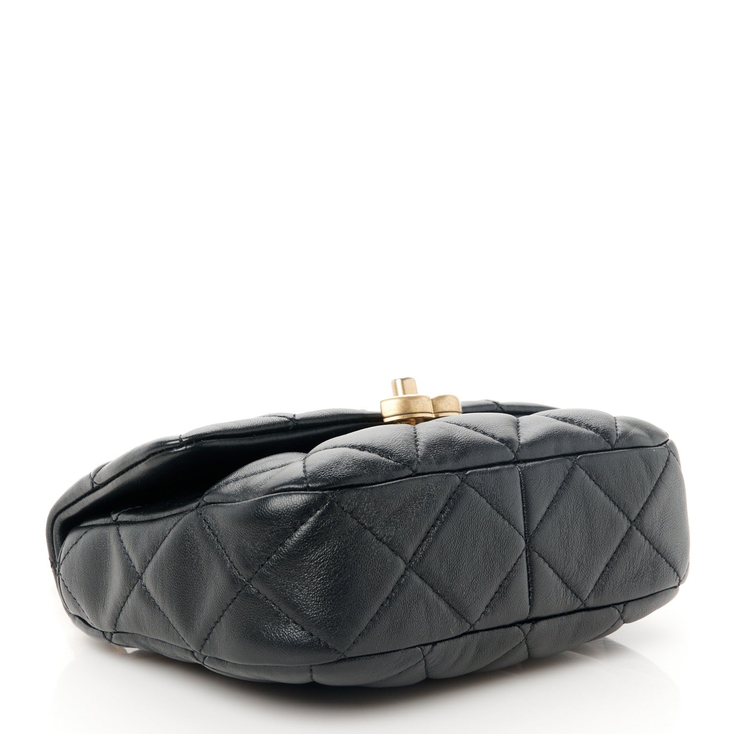 Chanel Lambskin Quilted Mini Lacquered Chain Flap Black 1595416