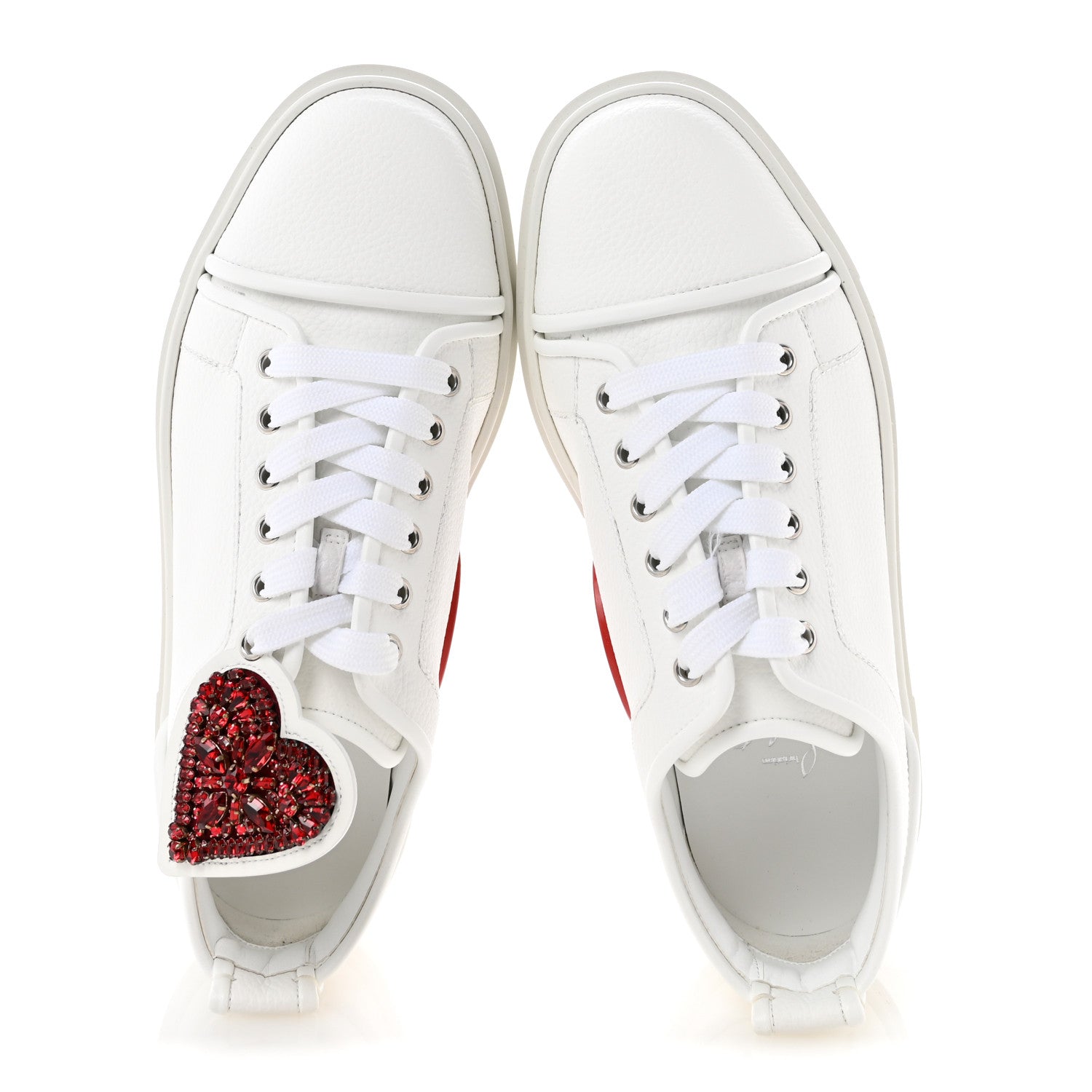 Christian Louboutin Calfskin Mens Adolon Junior Heart Low Top Sneaker 43 White 2 of 10