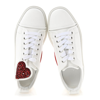 Christian Louboutin Calfskin Mens Adolon Junior Heart Low Top Sneaker 43 White 2 of 10