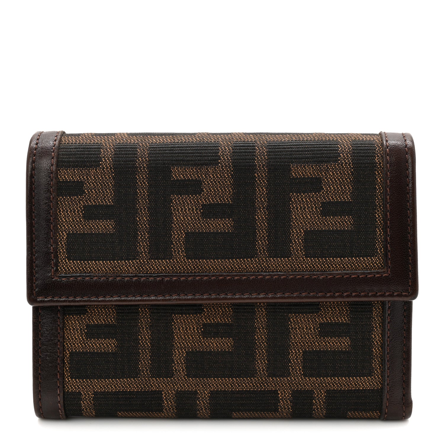 Fendi Zucca Compact Wallet Tobacco 1 of 7