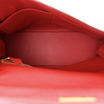 Hermes Taurillon Clemence Kelly Retourne 32 Rouge Casaque 5 of 12