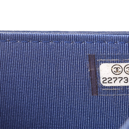 Chanel Lambskin Studded Wallet On Chain WOC Blue 8 of 11