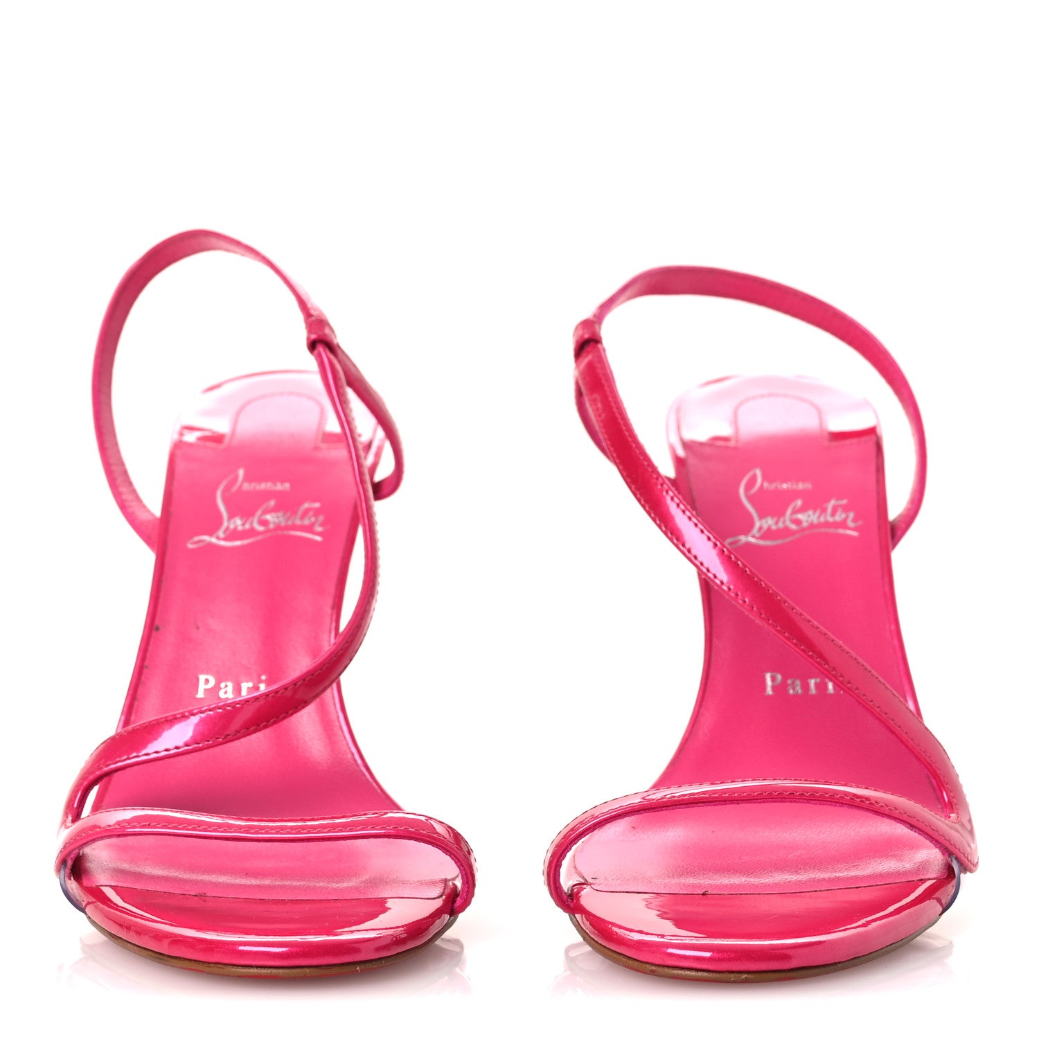 Christian Louboutin Metallic Patent Rosalie 100 Sandals 38 Pink 3 of 11