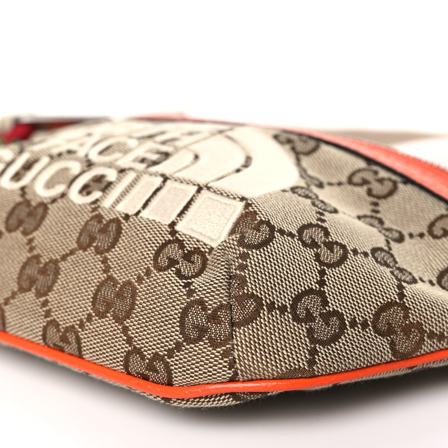 X THE NORTH FACE Monogram Textured Dollar Calfskin Embroidered Belt Bag Beige Ebony Mystic White Deep Orange