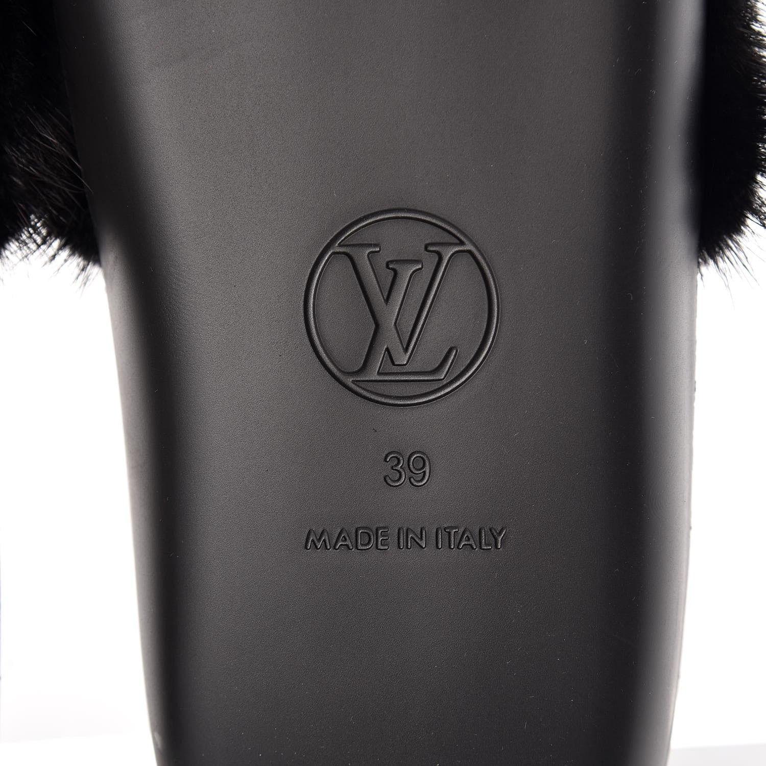 Louis Vuitton Mink Fox Fur Calfskin Puppet Mules 39 Beige Black 6 of 7