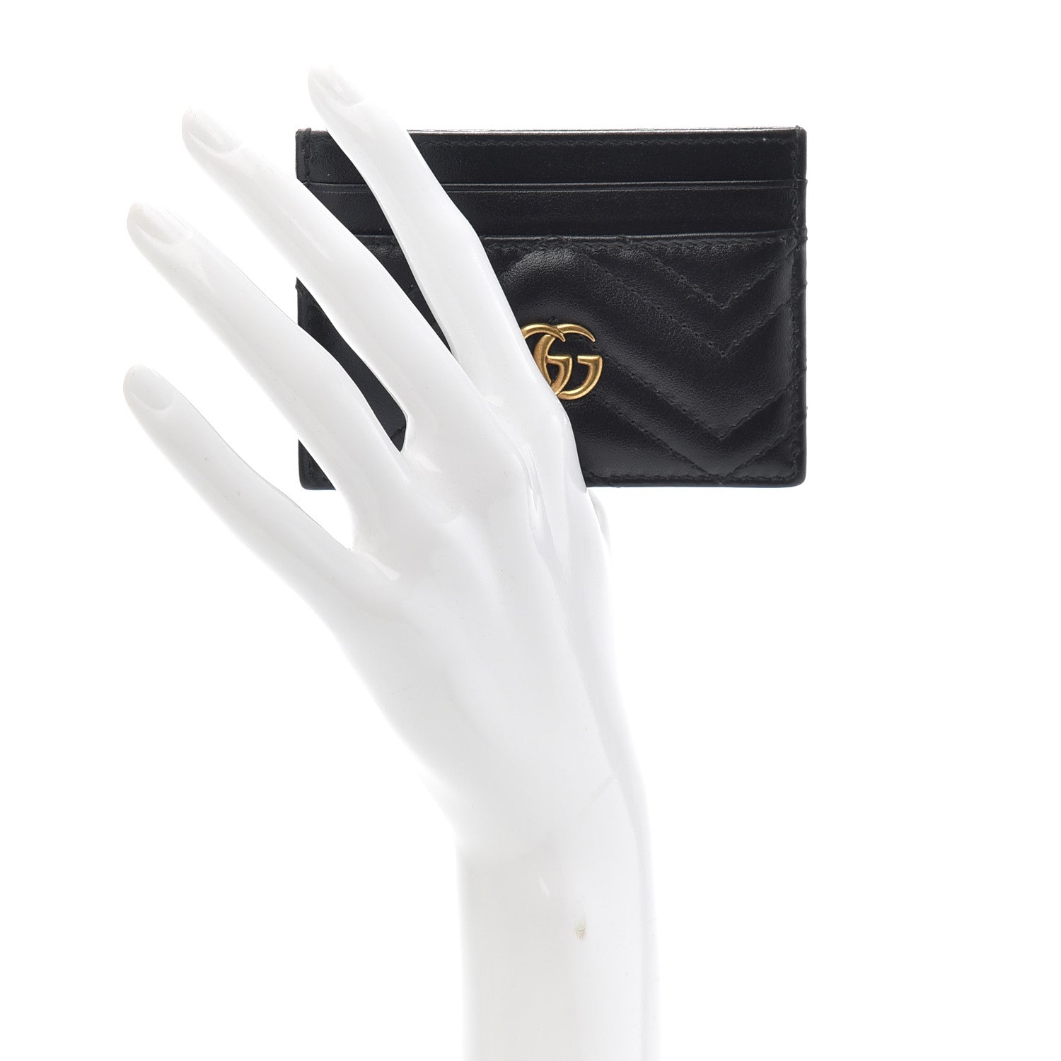 Gucci Calfskin Matelasse GG Marmont Card Holder Black 2 of 7