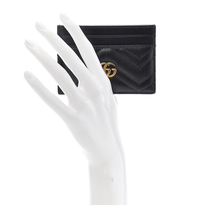 Gucci Calfskin Matelasse GG Marmont Card Holder Black 2 of 7