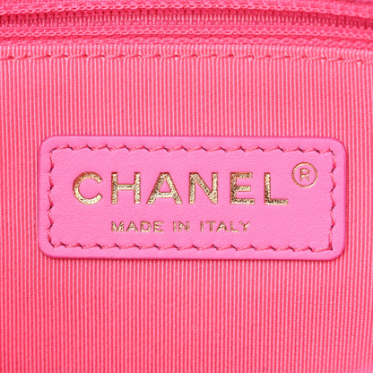 Chanel Denim Quilted Small Messenger Flap Neon Pink 6 of 10