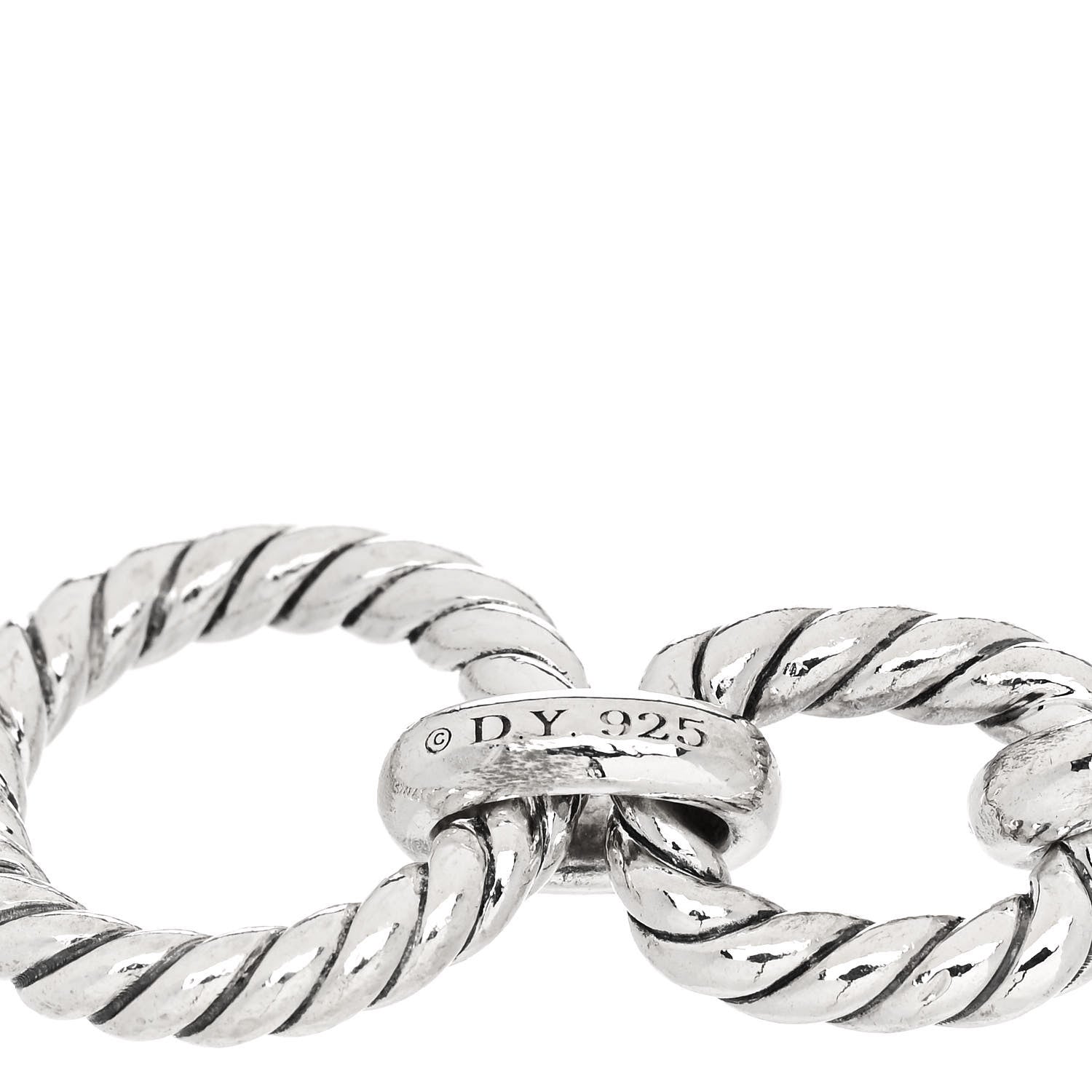 David Yurman Sterling Silver Blue Sapphire 12.5mm Cushion Link Bracelet 3 of 3