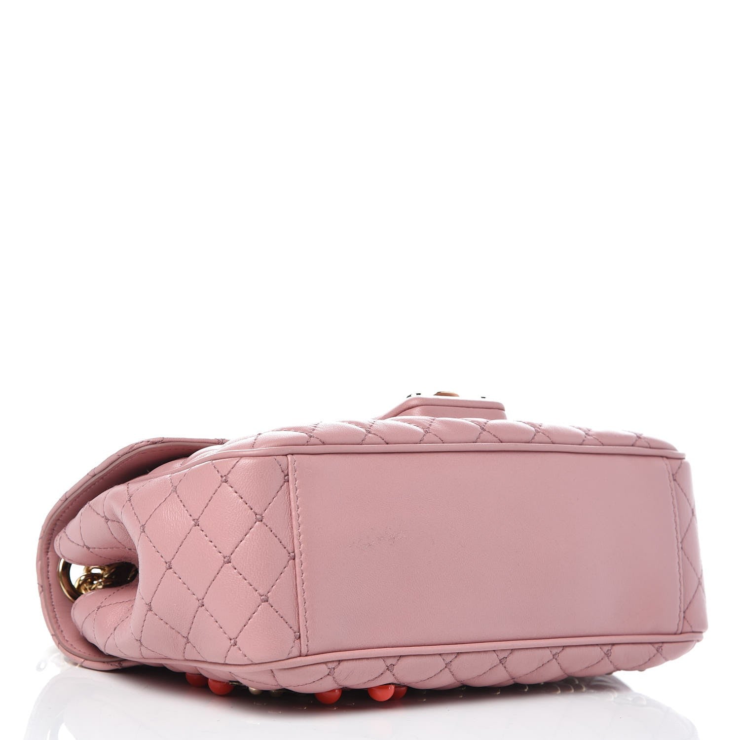 Dolce & Gabbana Lambskin Watersnake Embellished Lucia Shoulder Bag Rosa 4 of 8