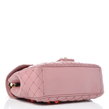 Dolce & Gabbana Lambskin Watersnake Embellished Lucia Shoulder Bag Rosa 4 of 8