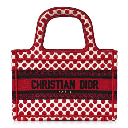 Christian Dior Canvas DiorAmour Dots Mini Book Tote Red 1 of 10