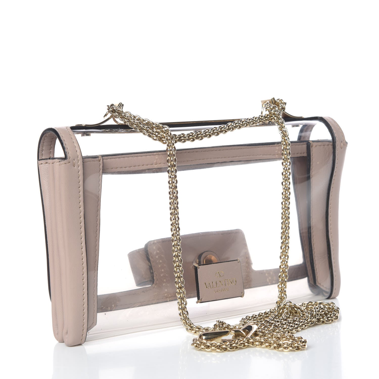 Valentino Garavani PVC Nappa Naked Va Va Voom Shoulder Bag Poudre 3 of 7