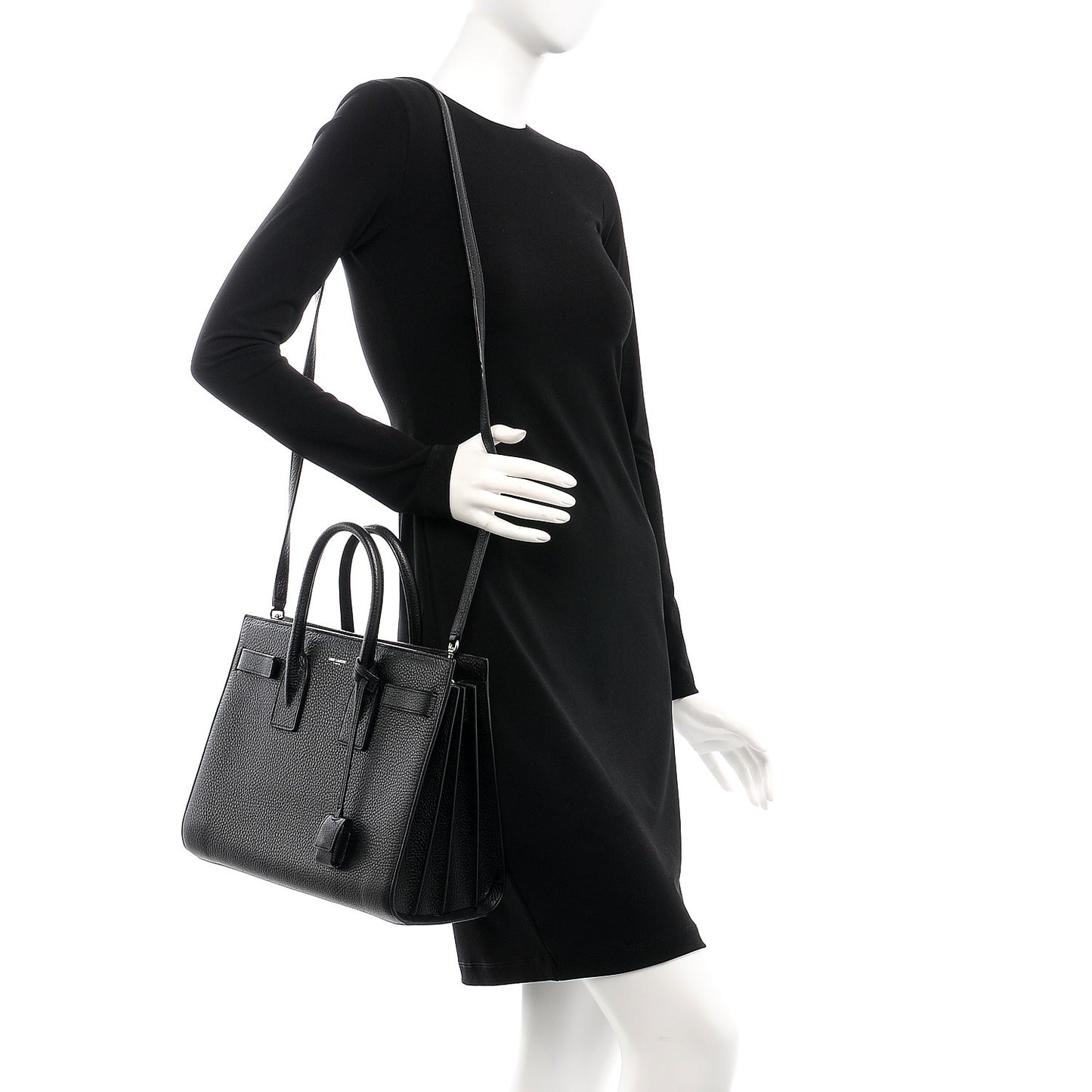 Grained Calfskin Small Sac De Jour Black