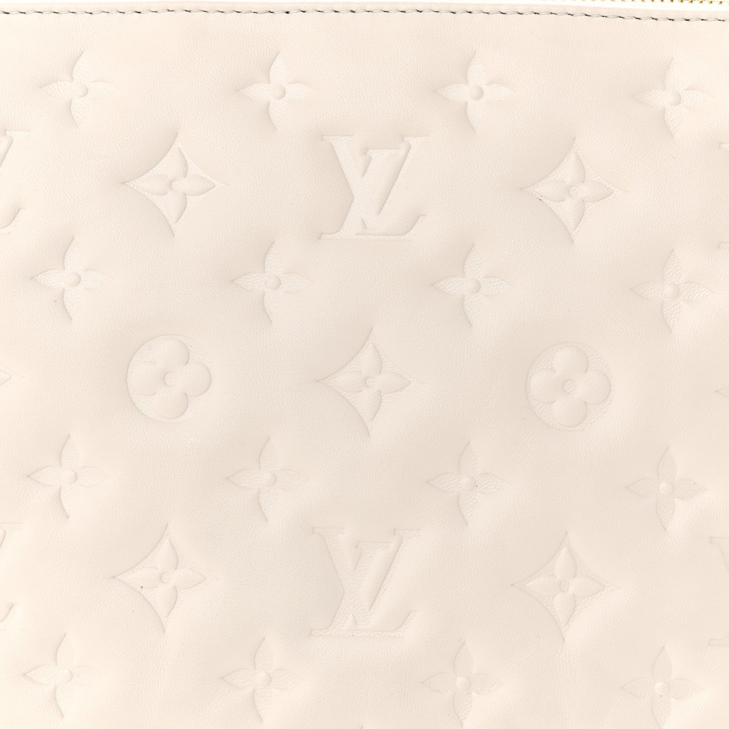 Louis Vuitton Lambskin Embossed Monogram Coussin PM Cream 7 of 9