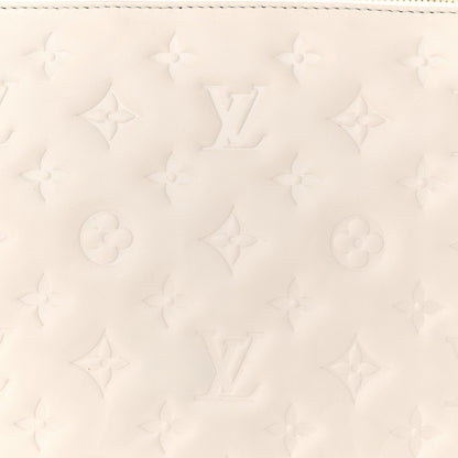 Louis Vuitton Lambskin Embossed Monogram Coussin PM Cream 7 of 9
