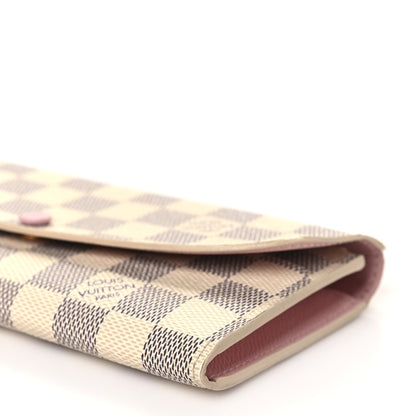 Louis Vuitton Damier Azur Emilie Wallet Rose Ballerine 9 of 12