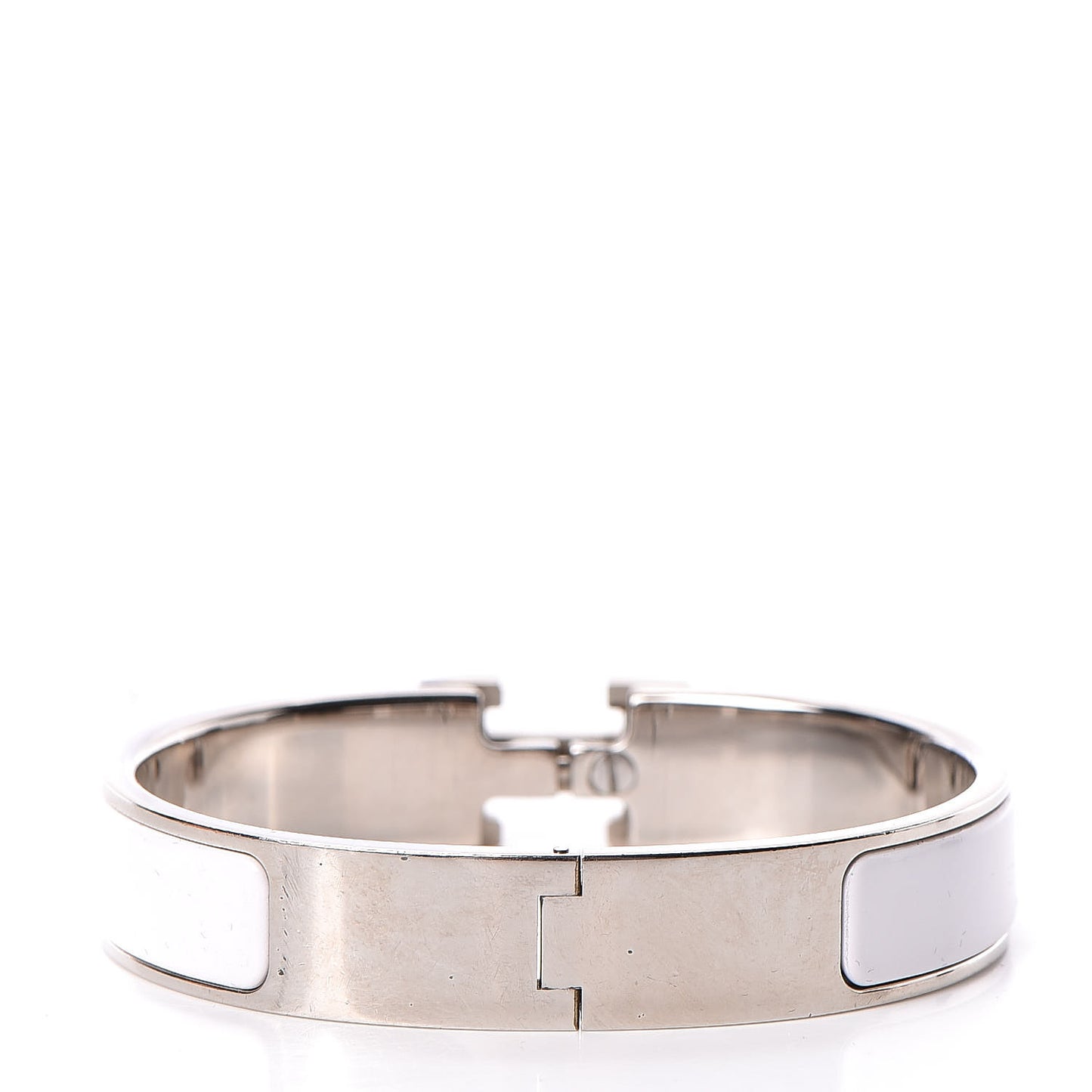 Enamel Narrow Clic Clac H Bracelet PM White