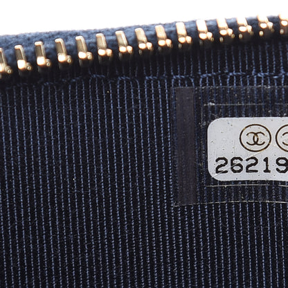 Chanel Caviar Quilted Classic Flat Wallet Pouch Navy 6 of 8