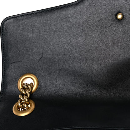 Gucci Calfskin Matelasse Medium GG Marmont Shoulder Bag Black 12 of 15