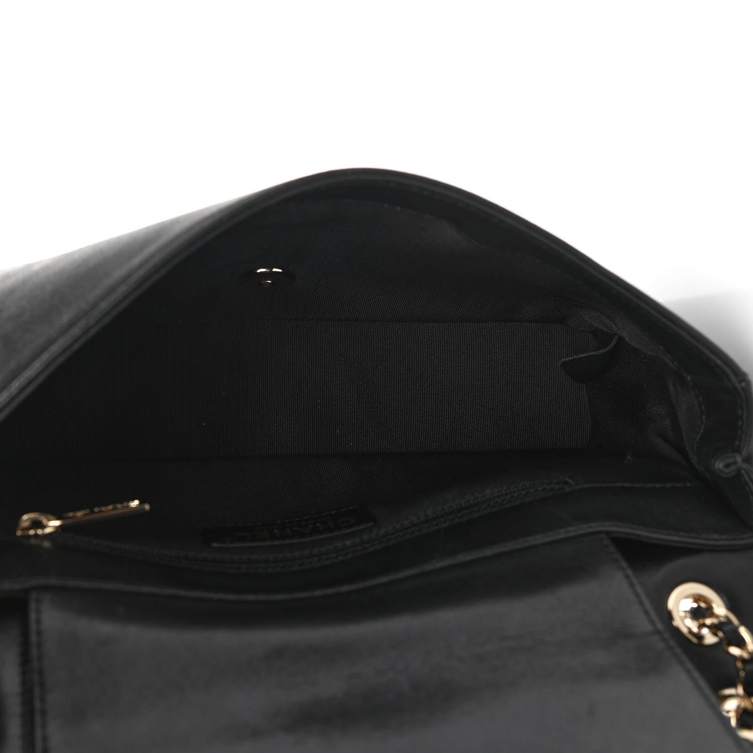 Chanel Sheepskin Chevron Quilted Medium Vintage Mademoiselle Flap Black 5 of 13