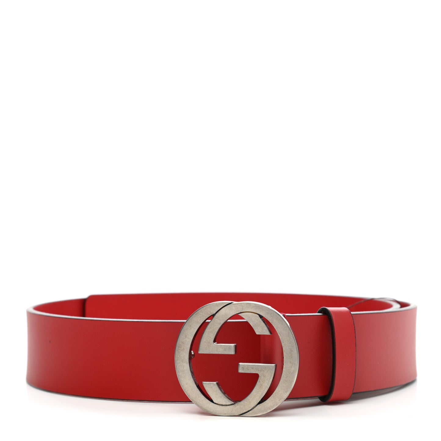 Selleria Calfskin Mens Interlocking G 37mm Belt 85 34 Rosso