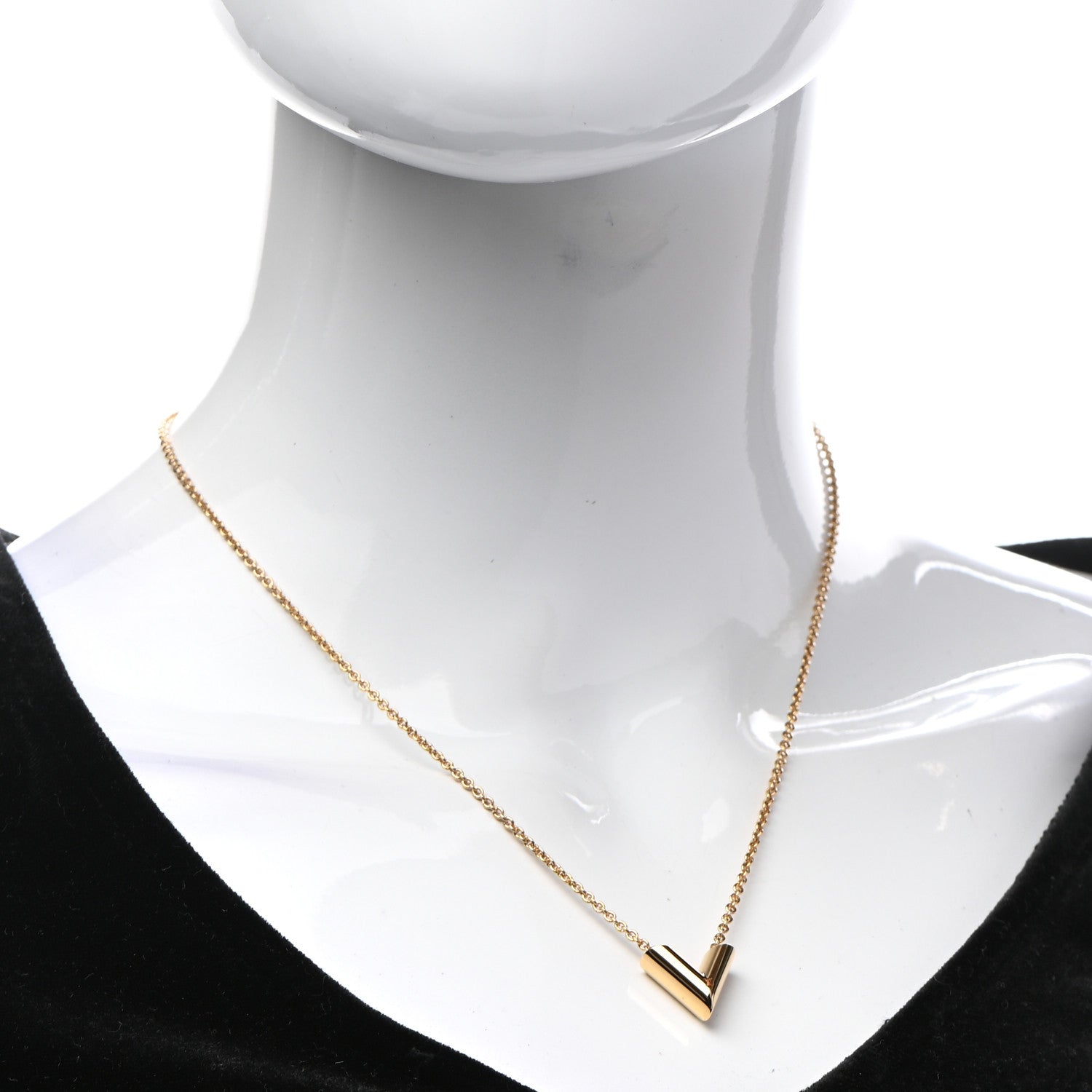 Louis Vuitton Essential V Necklace Gold 2 of 7