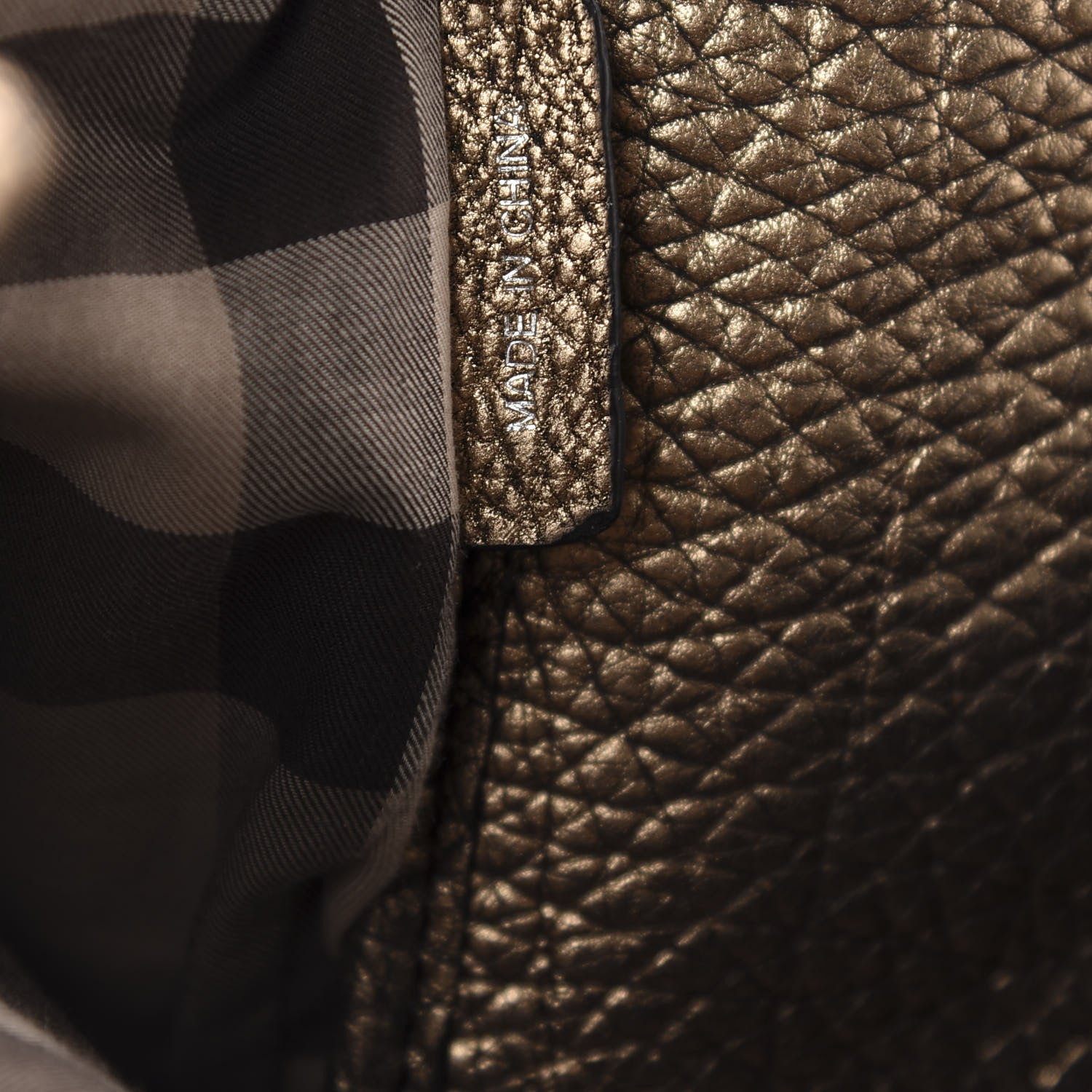 Burberry Metallic Grainy Calfskin Small Canterbury Tote Gold 10 of 13