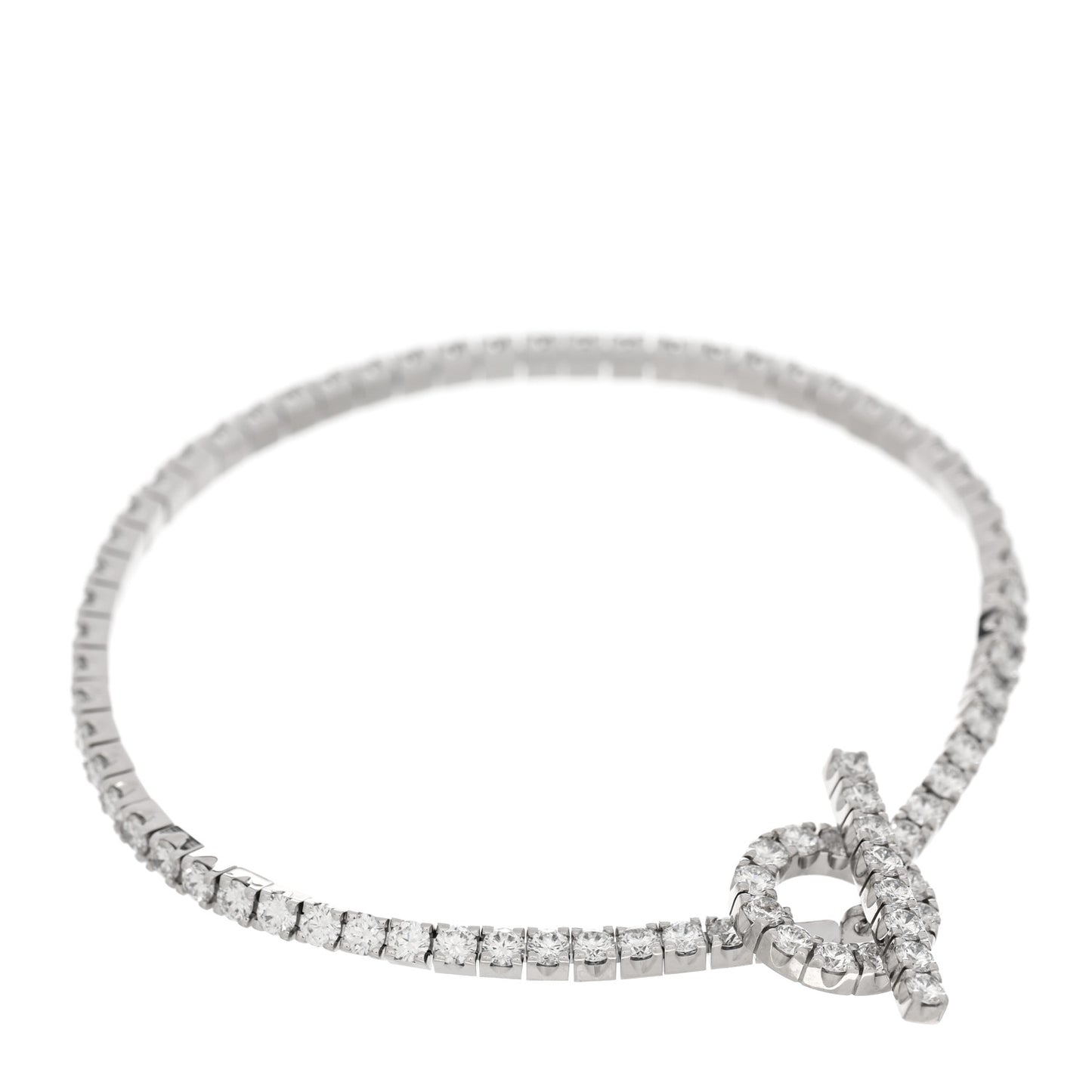 18K White Gold Diamond Finesse Link Bracelet XS