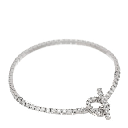 Hermes 18K White Gold Diamond Finesse Link Bracelet XS 1 of 3