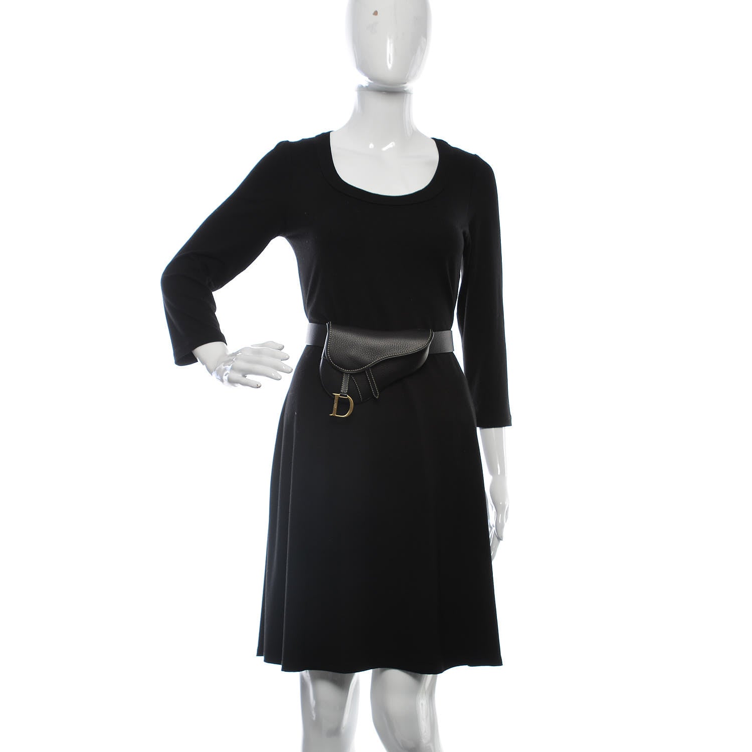 Christian Dior Grained Calfskin Saddle Belt Bag Black 2 of 9