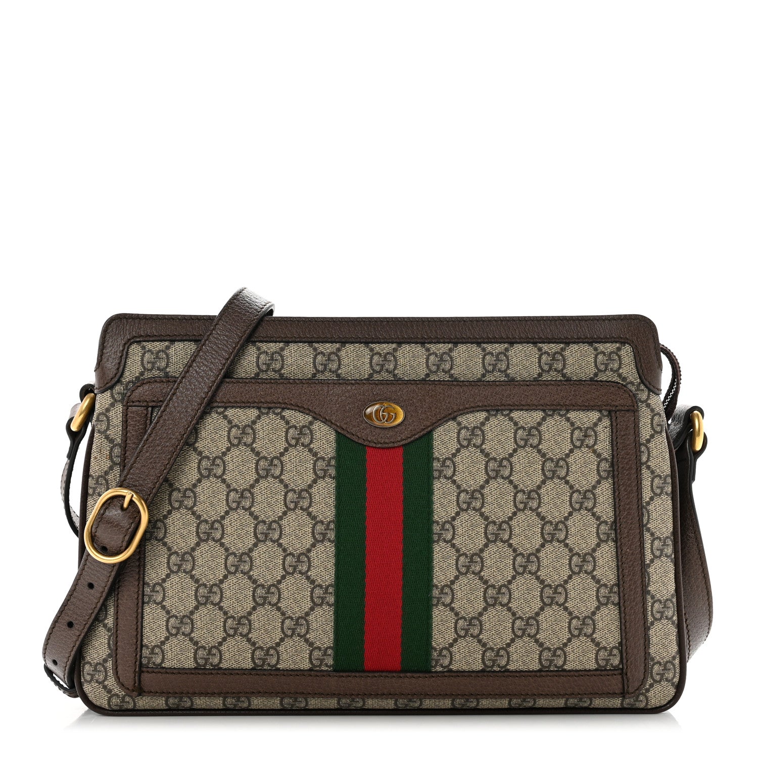 Gucci GG Supreme Monogram Web Medium Ophidia Shoulder Bag Beige New Acero 1 of 7