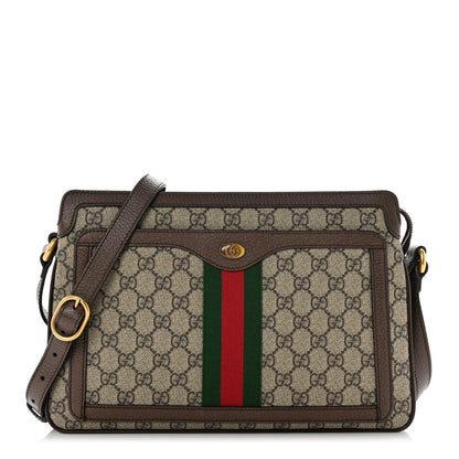 Gucci GG Supreme Monogram Web Medium Ophidia Shoulder Bag Beige New Acero 1 of 7