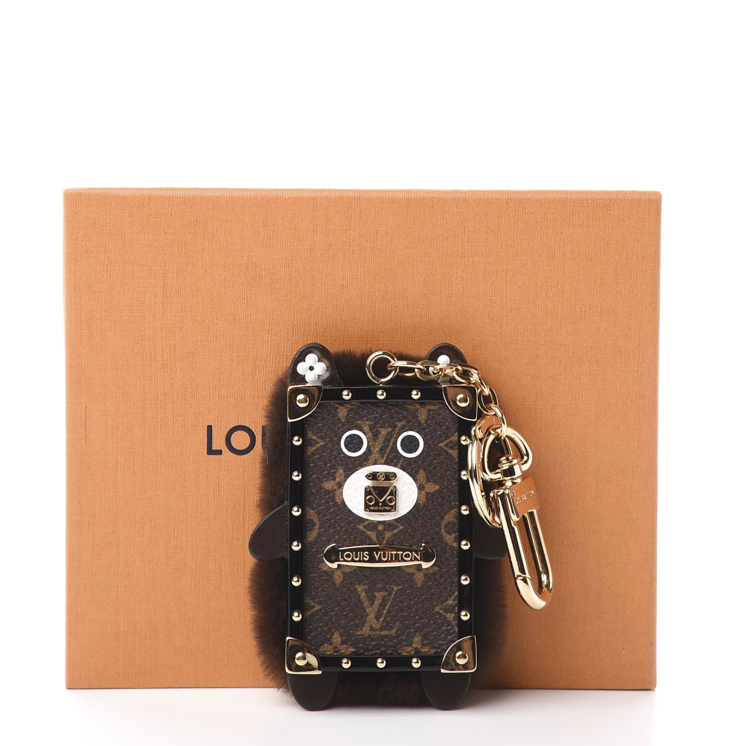 Louis Vuitton Wild Fur Monogram Eye-Trunk Bear Bag Charm 5 of 5